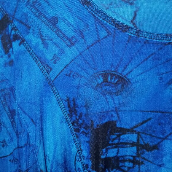 Chico's Blue Nautical Themed Top - Picture 4 of 7